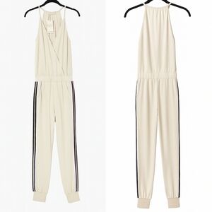 Ramy Brook Maddie Athleisure Casual Preppy Lounge Jumpsuit Bone XXS